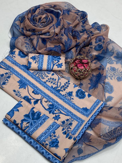 Swiss Monar Lawn fabric suit 3 piece summer collection.